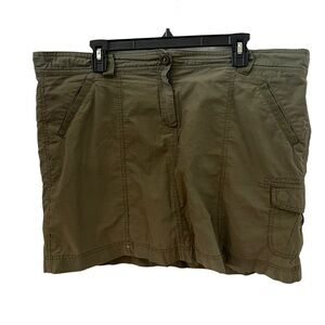 Lands’ End Women's Skort Active Hiking Pockets Military Army Green Size 18